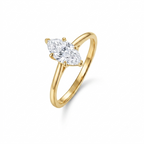 Marquise Ring – 925 Sterling Silber, 14K vergoldet