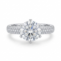 18 Karat Weißgold Ring mit 3 Karat Moissanite Edelstein