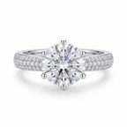 18 Karat Weißgold Ring mit 3 Karat Moissanite Edelstein