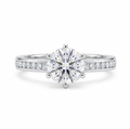 14 Karat Weißgold Ring mit1 Karat Moissanite Edelstein