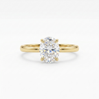 3 Karat Oval Moissanit Ring – 925 Sterling Silber, vergoldet